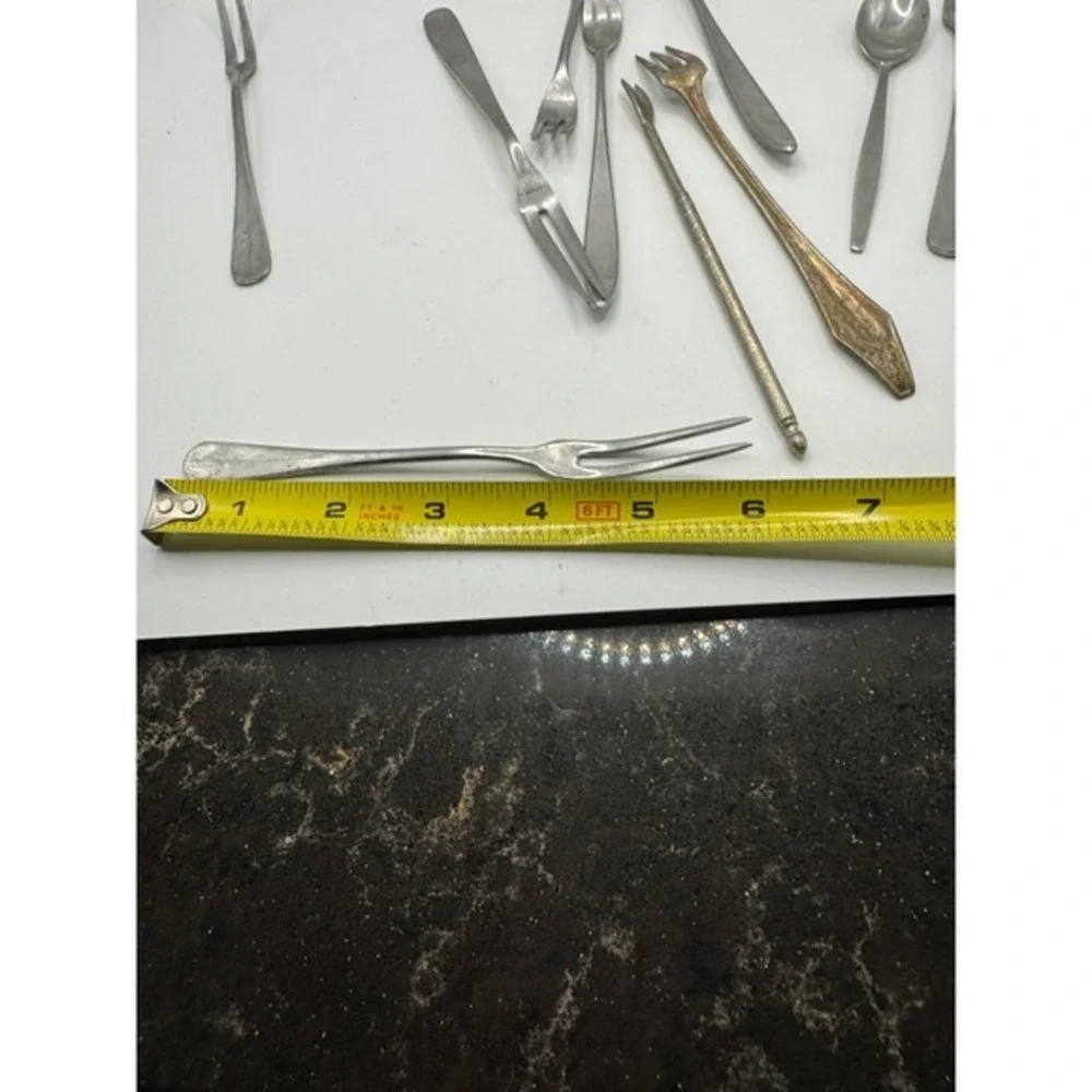Vintage Cocktail Forks Appetizer Seafood Fork Set‎ Stainless Steel Lot